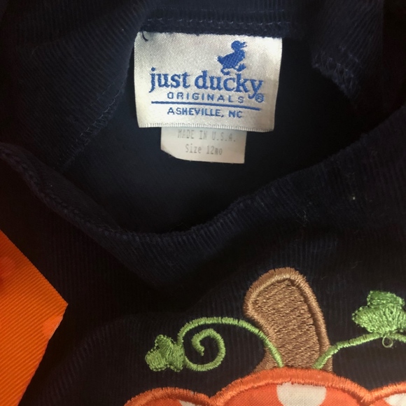 Girls Just Ducky Pumpkin Dress & Diaper Cover 12M - Picture 7 of 7
